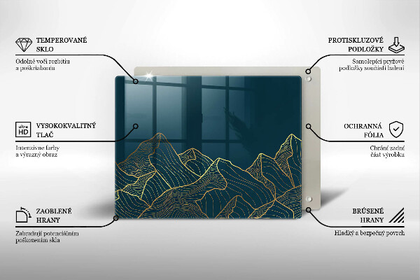 Protège plaque de cuisson Montagnes abstraites