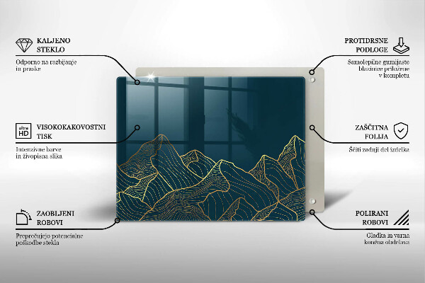 Protège plaque de cuisson Montagnes abstraites