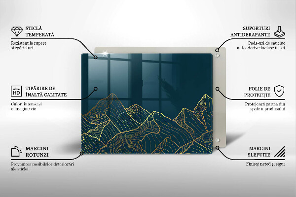 Protège plaque de cuisson Montagnes abstraites