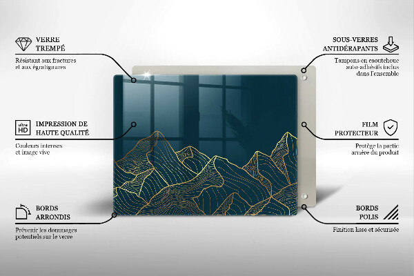 Protège plaque de cuisson Montagnes abstraites