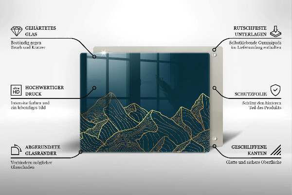 Protège plaque de cuisson Montagnes abstraites