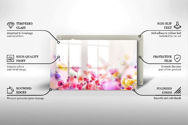 Protège plaque de cuisson Prairie fleurie