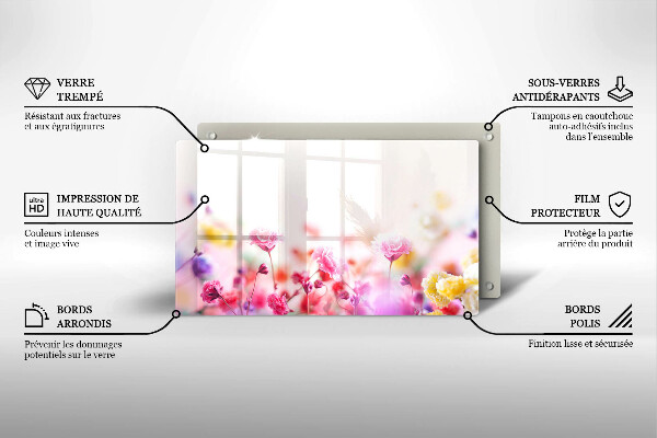 Protège plaque de cuisson Prairie fleurie