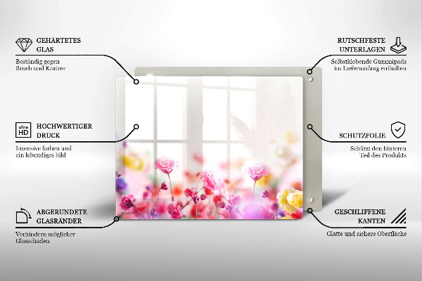 Protège plaque de cuisson Prairie fleurie