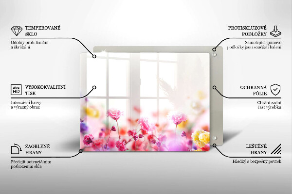 Protège plaque de cuisson Prairie fleurie