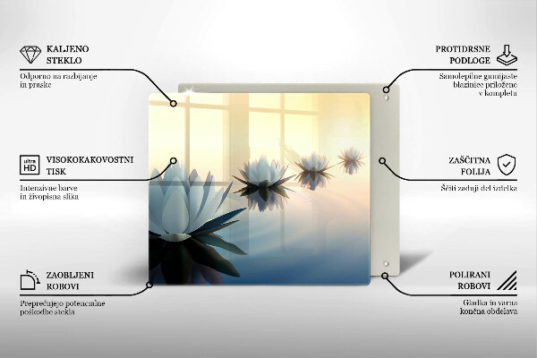 Cache plaque de cuisson Fleurs de lys sur l'eau