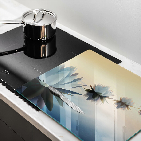 Cache plaque de cuisson Fleurs de lys sur l'eau