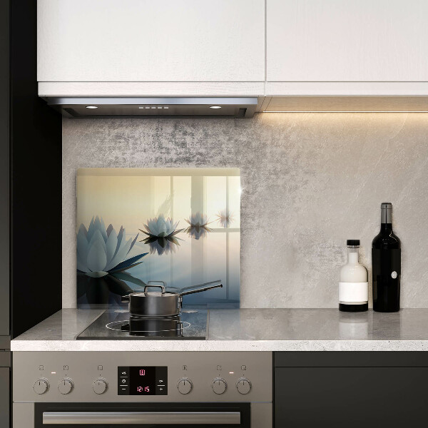 Cache plaque de cuisson Fleurs de lys sur l'eau