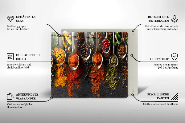 Cache plaque de cuisson Cuillères aux épices