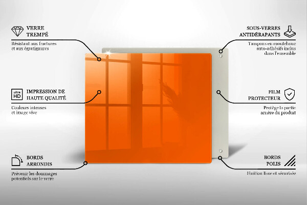 Protection plaque induction couleur orange