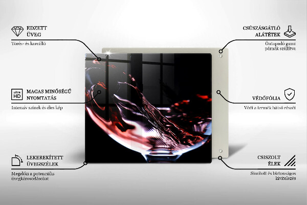 Cache plaque de cuisson Un verre de vin rouge