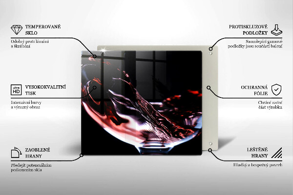 Cache plaque de cuisson Un verre de vin rouge