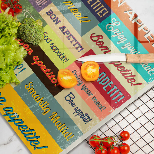 Cache plaque de cuisson Sous-titres Bon appétit langues