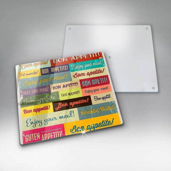 Cache plaque de cuisson Sous-titres Bon appétit langues