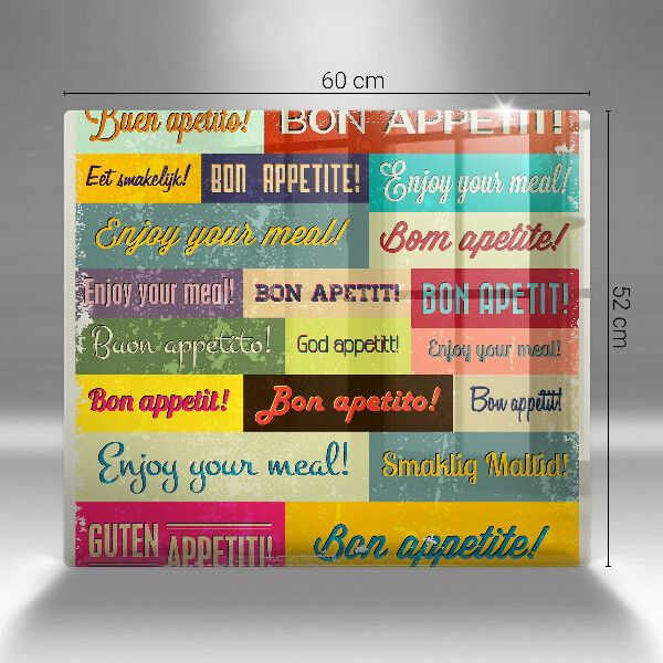 Cache plaque de cuisson Sous-titres Bon appétit langues