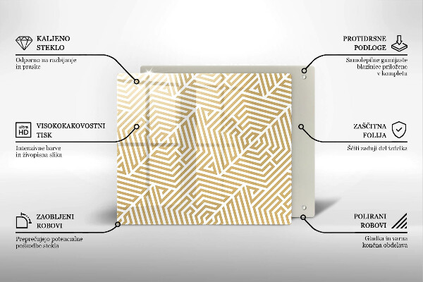 Cache plaque de cuisson Lignes géométriques