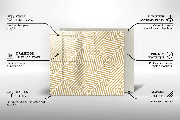 Cache plaque de cuisson Lignes géométriques