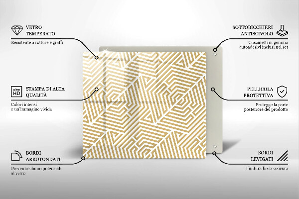 Cache plaque de cuisson Lignes géométriques