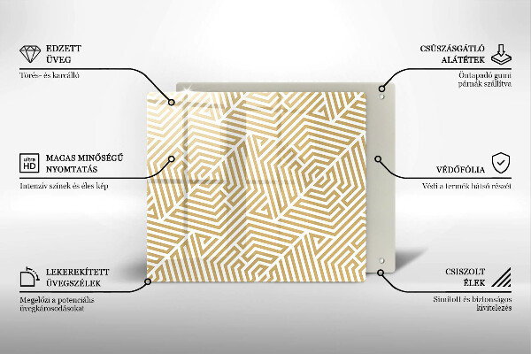 Cache plaque de cuisson Lignes géométriques