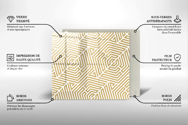 Cache plaque de cuisson Lignes géométriques