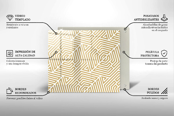 Cache plaque de cuisson Lignes géométriques