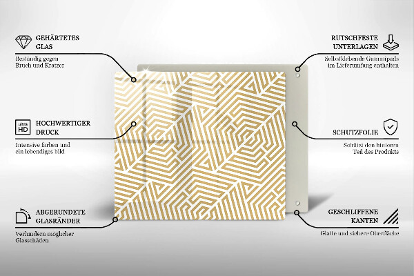 Cache plaque de cuisson Lignes géométriques