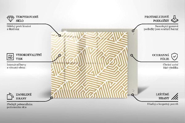 Cache plaque de cuisson Lignes géométriques