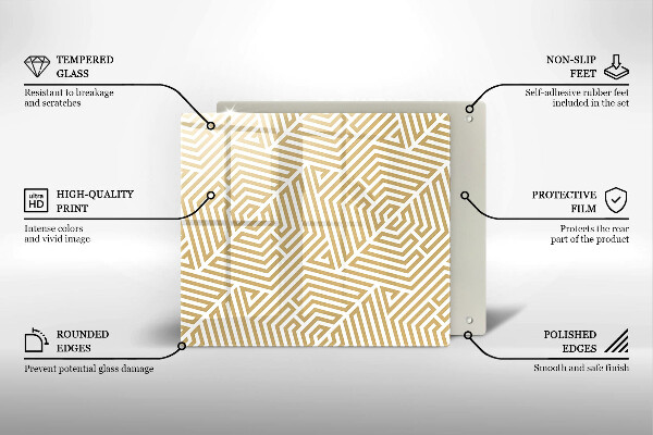 Cache plaque de cuisson Lignes géométriques