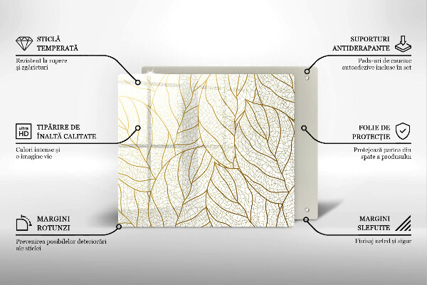Cache plaque de cuisson Modèle de feuilles de dessin au trait