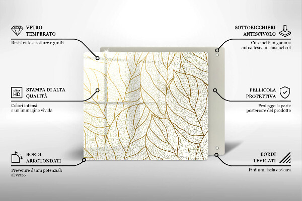 Cache plaque de cuisson Modèle de feuilles de dessin au trait