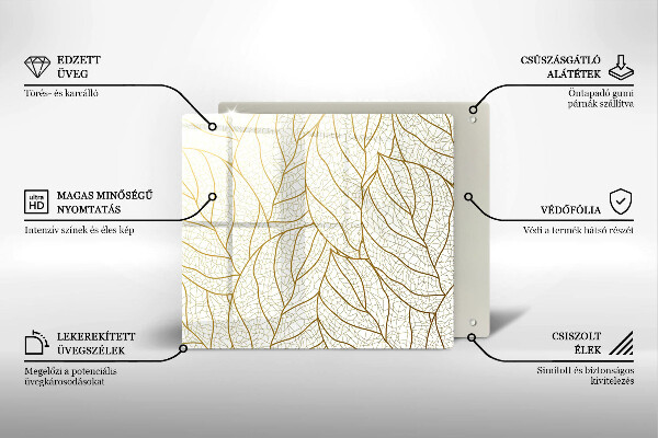 Cache plaque de cuisson Modèle de feuilles de dessin au trait