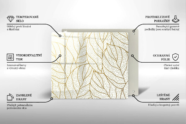 Cache plaque de cuisson Modèle de feuilles de dessin au trait