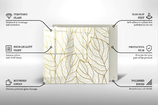 Cache plaque de cuisson Modèle de feuilles de dessin au trait