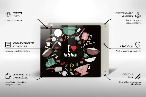 Cache plaque de cuisson Illustration J'aime la cuisine