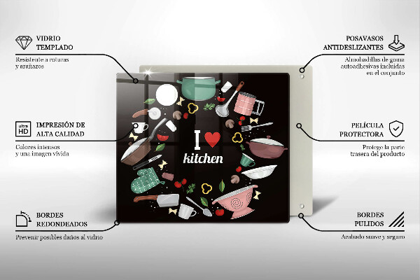 Cache plaque de cuisson Illustration J'aime la cuisine