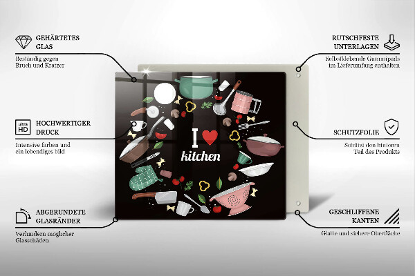 Cache plaque de cuisson Illustration J'aime la cuisine