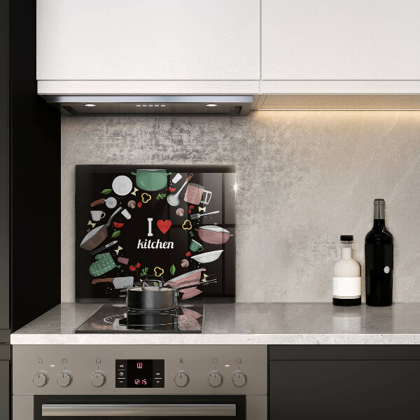 Cache plaque de cuisson Illustration J'aime la cuisine