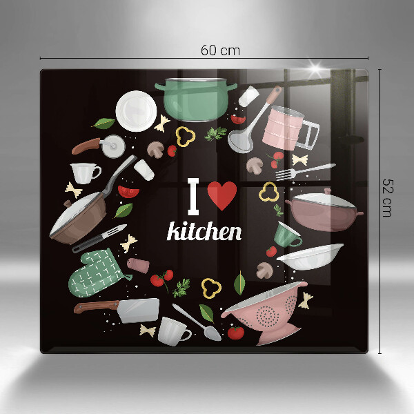 Cache plaque de cuisson Illustration J'aime la cuisine