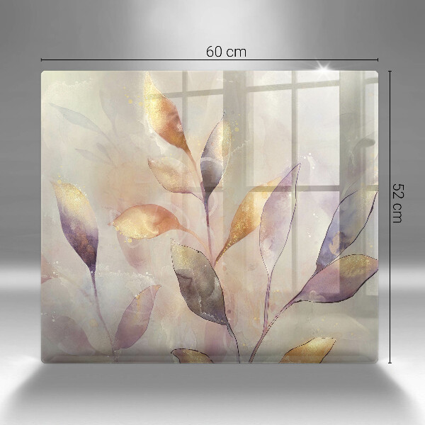 Protection plaque induction Feuilles de bohème peintes