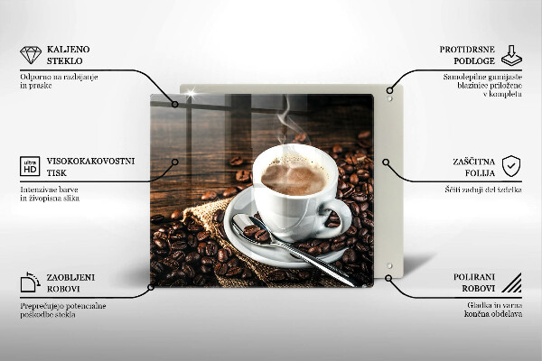 Protection plaque induction Tasse et grains de café