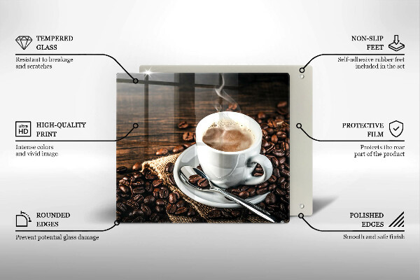 Protection plaque induction Tasse et grains de café