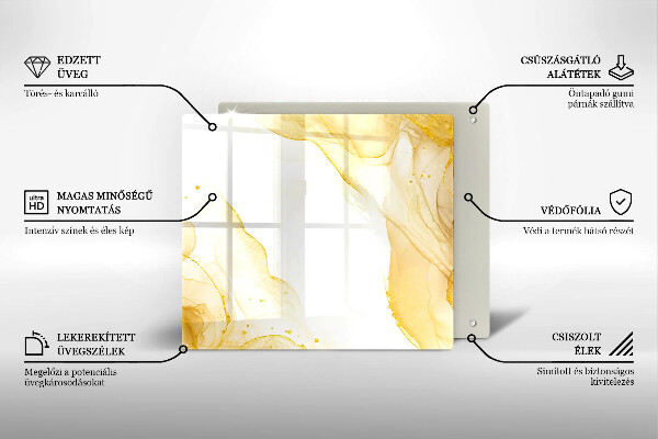 Cache plaque de cuisson Abstraction dorée