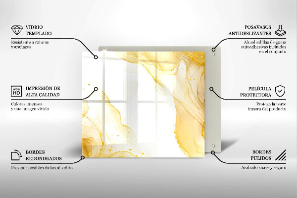 Cache plaque de cuisson Abstraction dorée