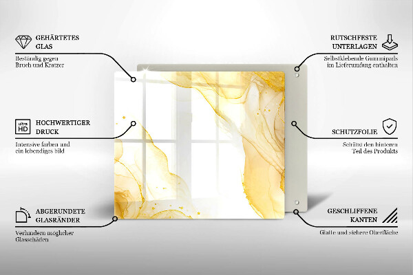 Cache plaque de cuisson Abstraction dorée