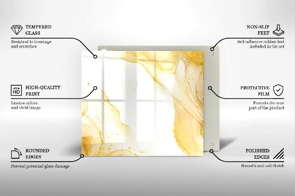 Cache plaque de cuisson Abstraction dorée