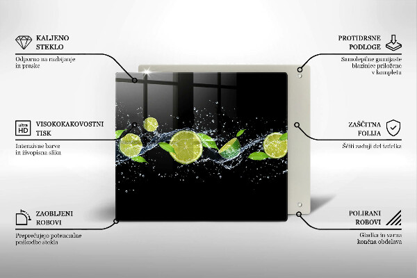 Cache plaque de cuisson Eau de menthe citronnée