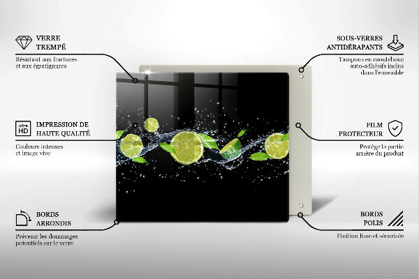 Cache plaque de cuisson Eau de menthe citronnée