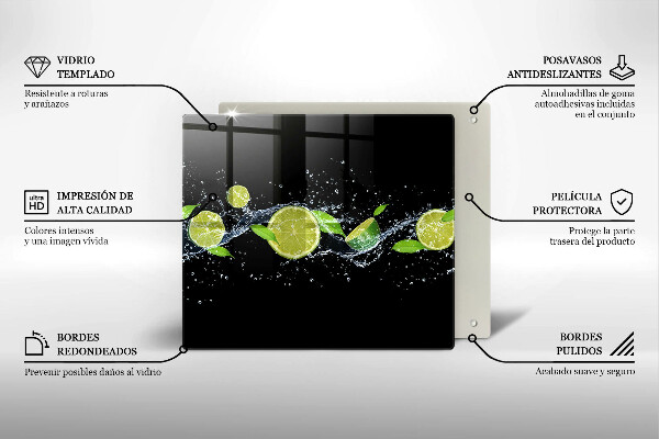 Cache plaque de cuisson Eau de menthe citronnée