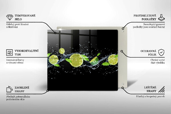 Cache plaque de cuisson Eau de menthe citronnée