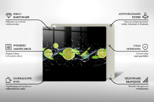 Cache plaque de cuisson Eau de menthe citronnée